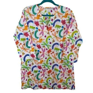 NWOT Gretchen Scott Designs Multicolored Reptile & Bug Tunic Swim Cover - Picture 1 of 6