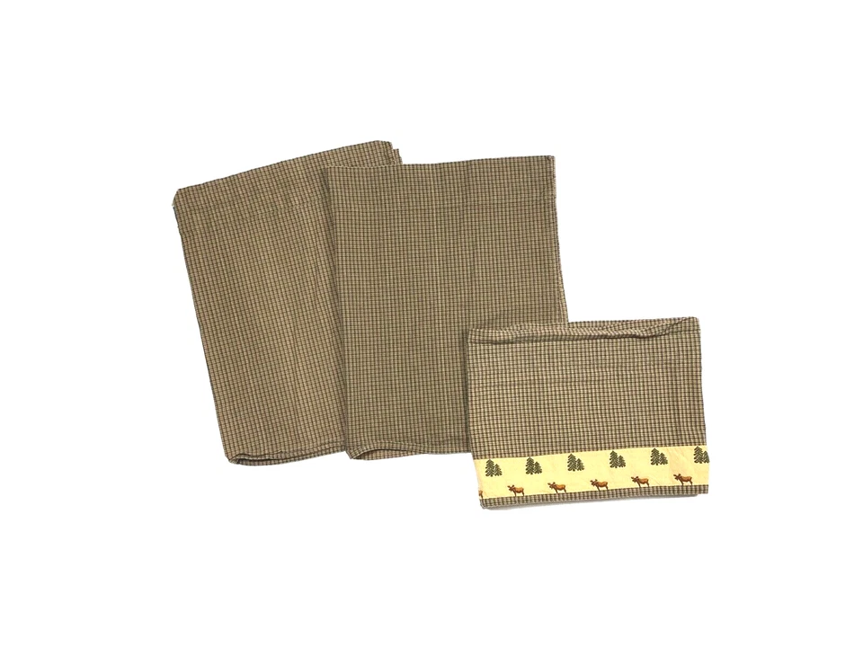 Juego de caza Park Designs cenefas de cabina cortinas vintage lodge a cuadros alce Foto 1 de 4