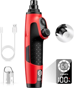 Rechargeable Dog Nail Grinder - 6-Speed, LED Lights, Quiet for Pets, Red - Picture 1 of 7
