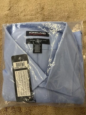 Kirkland Signature Men's Traditional Fit Dress Shirt( BLUE 18.5 34/35)NWT - Image 1 of 2