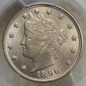1896 Liberty Nickel, PCGS/CAC MS-63, Better Date, Scarce CAC - Picture 1 of 6