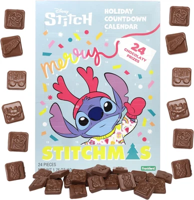 Calendario de Adviento de Navidad 2025 Lilo and Stitch, Caramelo de Chocolate Interior, 24 Días H Foto 1 de 4