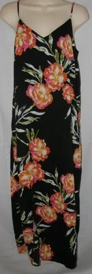 Черный цветочный размер средний повседневная одежда без рукавов с подкладкой макси солнце платье C & E - Изображение 1 из 4