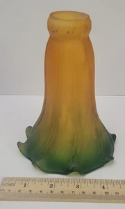 Tiffany Style Replacement Shade Amber, Green Tulip Lampshade, One - Picture 1 of 13