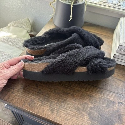 Birkenstock Papillio Daytona Shearling Crisscross Sandals Slide EU 41 US 10 - Image 1 of 4