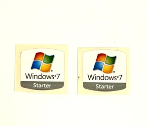 2x Windows7 Starter Operating System Laptop/PC Sticker Logo Decal 20mm x 20mm - Picture 1 of 2