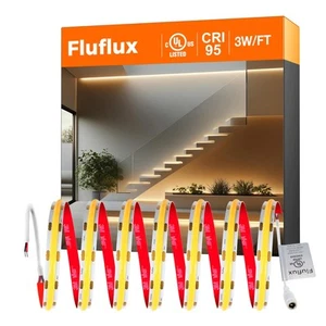 COB LED Strip Lights Warm White 3000K, 24V DC Premium Tape Light with Strong ... - Picture 1 of 9