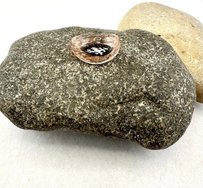 Anillo Art Hecho a Mano Estilo Murano Vidrio Distintivo Marrón Diseño Brillante Talla 8.5 Foto 1 de 4