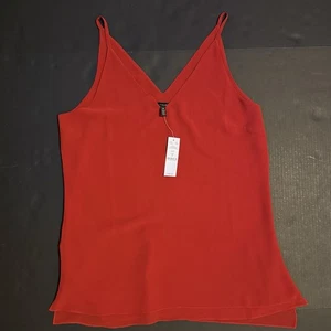 Blusa sin mangas de doble capa White House Black Market Red Genius talla M etiqueta Auburne - Imagen 1 de 10