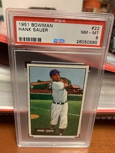 1951 Bowman #22 Hank Sauer Cubs PSA 8 - NM/MT 3B