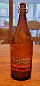 Vintage Wisconsin Select 1/2 halbe Gallone Picknick Etikett Bierflasche neu Lissabon Wi - Bild 1 von 11
