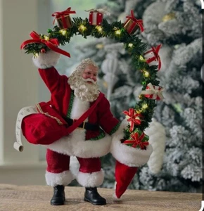 Christmas Santa Possible Dreams Clothtique Hatfull Of Gifts Lighted Display - Picture 1 of 24