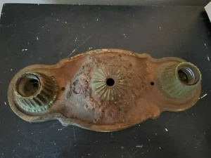 Vintage MMA ? Antique Art Deco Ceiling 2 Light Flush Mount Original Cast Iron - Picture 1 of 12