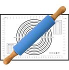 Covotna Silicone Pastry Mat Set and Rolling Pin with Measurements for Baking