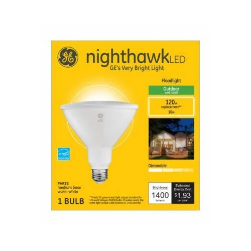Ge Lighting  LED Flood Light Bulb, Par 38, Warm White, 16-Watts, 1400 Lumens - Image 1 of 1
