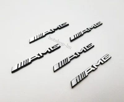 5PC AMG Steering Wheel Emblem Aluminum Badge For Mercedes Benz Logo C E S GL - Image 1 of 4