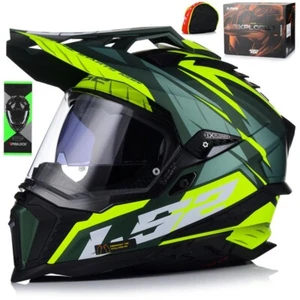 Casco ATV LS2 MX701 Explorer Cross Quad + visiera Pinlock 22.06 Spire Fluo XS-3XL - Foto 1 di 14