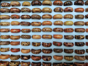 20/40/80/200Pcs Wholesale Band Ring Jewelry Lots Mixed Bulk Natural Wooden Rings - Picture 1 of 19