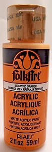 FOLKART VIVID ORANGE MATTE ACRYLIC PAINT 59ml MULTI SURFACE 2576 - Picture 1 of 3