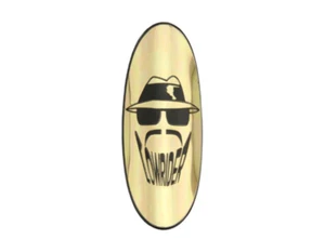 Lowrider Head Name Plate Badge Gold Dragster Lowrider Bicycle Bike - Picture 1 of 1