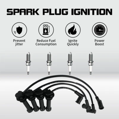671-4061 4X Spark Plug + 4X Wire for 2.0L Ford Contour Mercury Mazda Tribute Foto 1 de 4