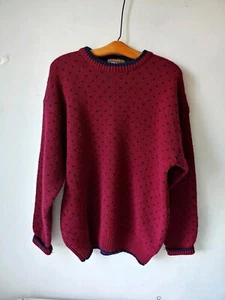Authentic Issue Men's Sweater Wool Nylon Crew Extra Large Maroon flaw - Picture 1 of 9