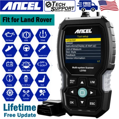 ANCEL LD700 Car All System Scanner OBD2 Diagnostic Scan Tool Fit for Land Rover