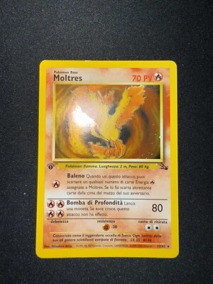 Pokemon Moltres 12/62 Fossil Prima Edizione Ita Holo NEAR MINT - Immagine 1 di 2