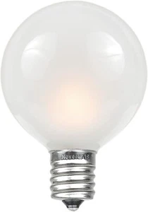 G40 Outdoor Globe Replacement Bulbs Frosted White C7/E12 Candelabra Base 5 Watts - Picture 1 of 3