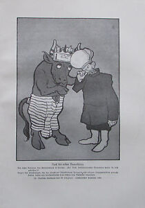 Englert NACH DER ERSTEN DUMASITZUNG deutsche Karikatur um 1907 Druck