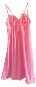 MunsingWear rosa Nachthemd mit Rüschenbesatz Gr. 32 Made in USA - Bild 1 von 5