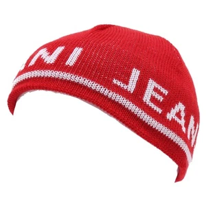 9349X cuffia BOY bimbo ARMANI JEANS red/white mix wool beanie hat - Picture 1 of 4