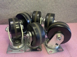 LOT OF 6 HEAVY DUTY6"INCH  CASTERS WHEELS - Picture 1 of 5