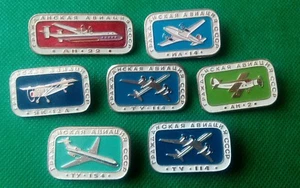 USSR Soviet Pin Badge lot civil aviation aircraft Airplane Air fleet - Picture 1 of 4