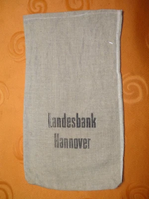 Geldsack Jute gebraucht  Aufdruck "Landesbank Hannover" - selten - Bild 1 von 2