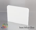 1mm White Gloss  Acrylic Sheets Cast Acrylic TT (Tight Tolerance) 8% LT