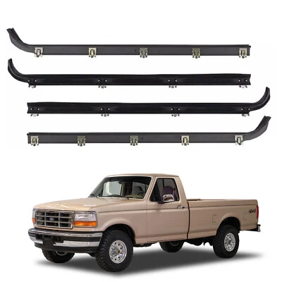 Juego de 4 piezas de correa de sellado de ventana de puerta para Ford 1987-1997 F150 F250 F350 Foto 1 de 4