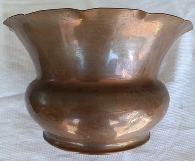 ANCIEN  POT EN CUIVRE  / JARDINIERE VASE   (URBA)  MADE IN FRANCE - Photo 1/4