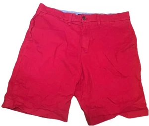 Tommy Hilfiger Shorts Herren 34 einfarbig rot Chino Flatfront fleckig gebraucht - Bild 1 von 3