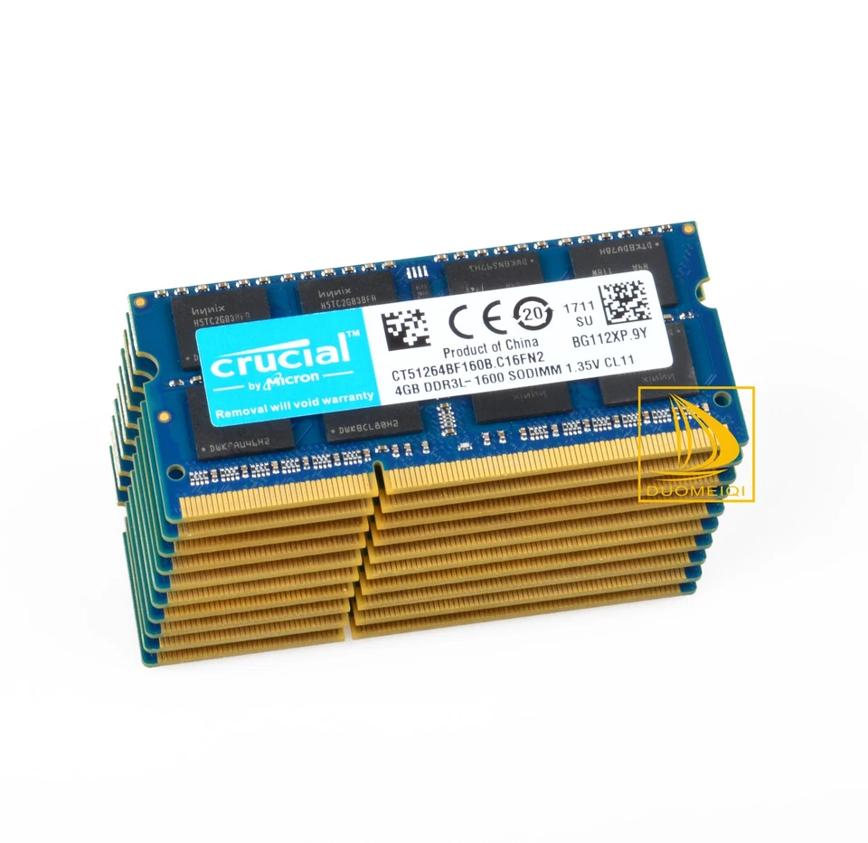 Crucial 10X 4GB PC3L 12800 2RX8 DDR3L 1600MHz Laptop Memory RAM SO-DIMM" - Image 1 of 4