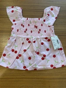Gymboree Girls Smocked Pink Cherry Top Size 4T Top NWT - Picture 1 of 3