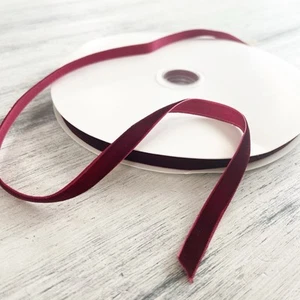 3/8 Burgundy Velvet Ribbon Spool 25Yards for Crafts Gifts Bows Decor - Picture 1 of 3