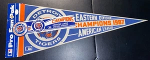 Detroit Tigers 1987 Eastern Division Champs Pennant Button & Bumper Sticker NOS - Picture 1 of 10