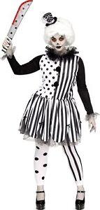 Killer Clown Black White Womens Adult Costume NEW Dress Plus Size