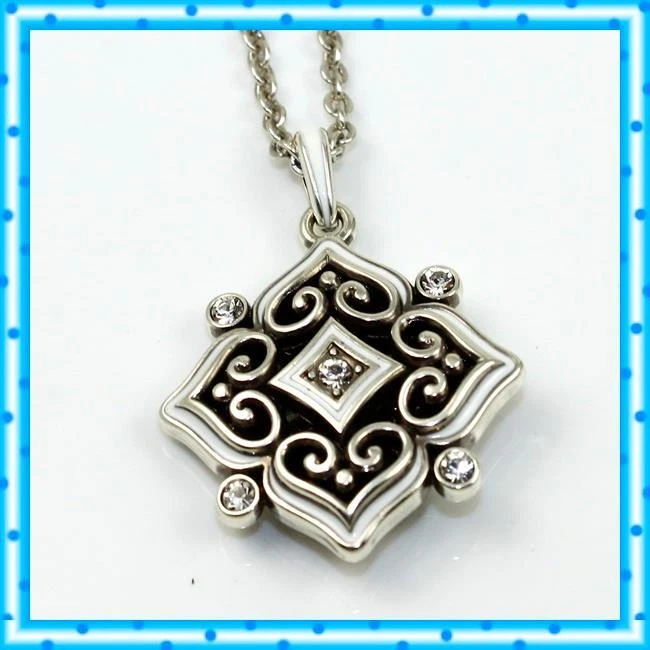 Brighton ALCAZAR BLANC White Silver Pendant Necklace