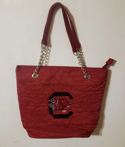 South Carolina Gamecocks  Embroidered  Quilted Purse Tote Bag Handbag Crimson Cover