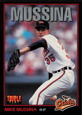 1993 Triple Play Mike Mussina #13 Baltimore Orioles Baseball Card - Image 1 of 2