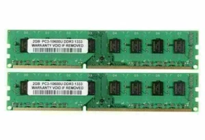 4 GB RAM 2X 2 GB DDR3 PC3-10600U 1333MHz 240PIN DIMM Desktop Memory For intel - Picture 1 of 4
