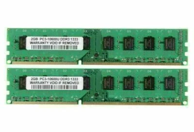 4 GB RAM 2X 2 GB DDR3 PC3-10600U 1333MHz 240PIN DIMM Desktop Memory For intel - Image 1 of 4