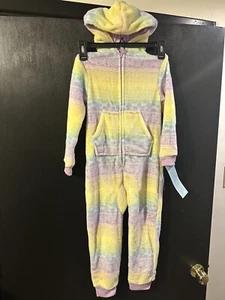 Art Class Girls Plush Fleece Hooded Sleeper Footless Size XS 4/5 PJ’s NWT - Picture 1 of 6
